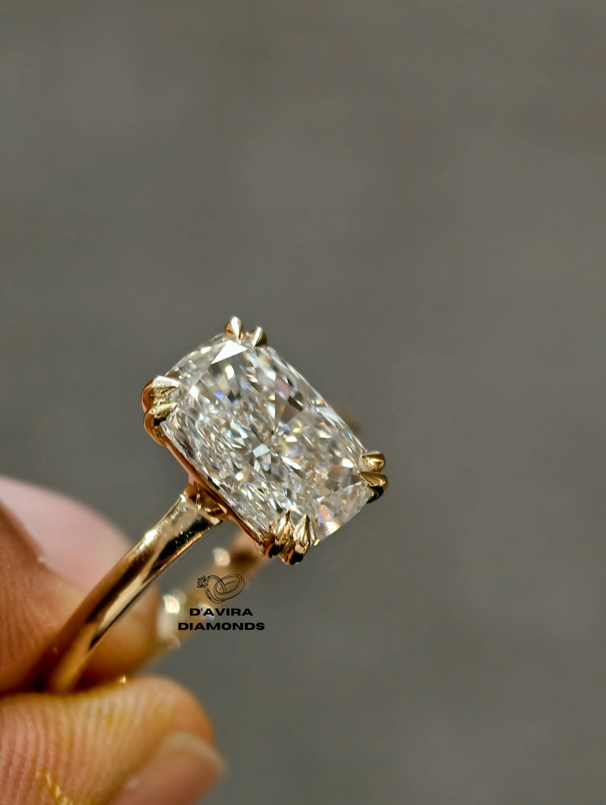 side view lab grown diamond ring 