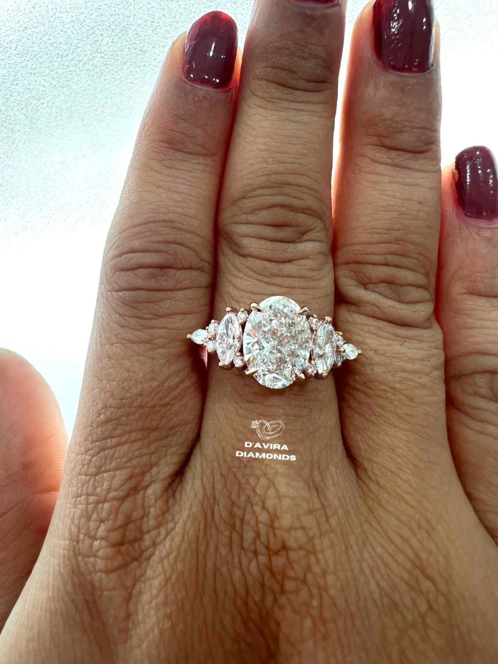 Accented Oval Cut Split Shank lab Diamond Ring