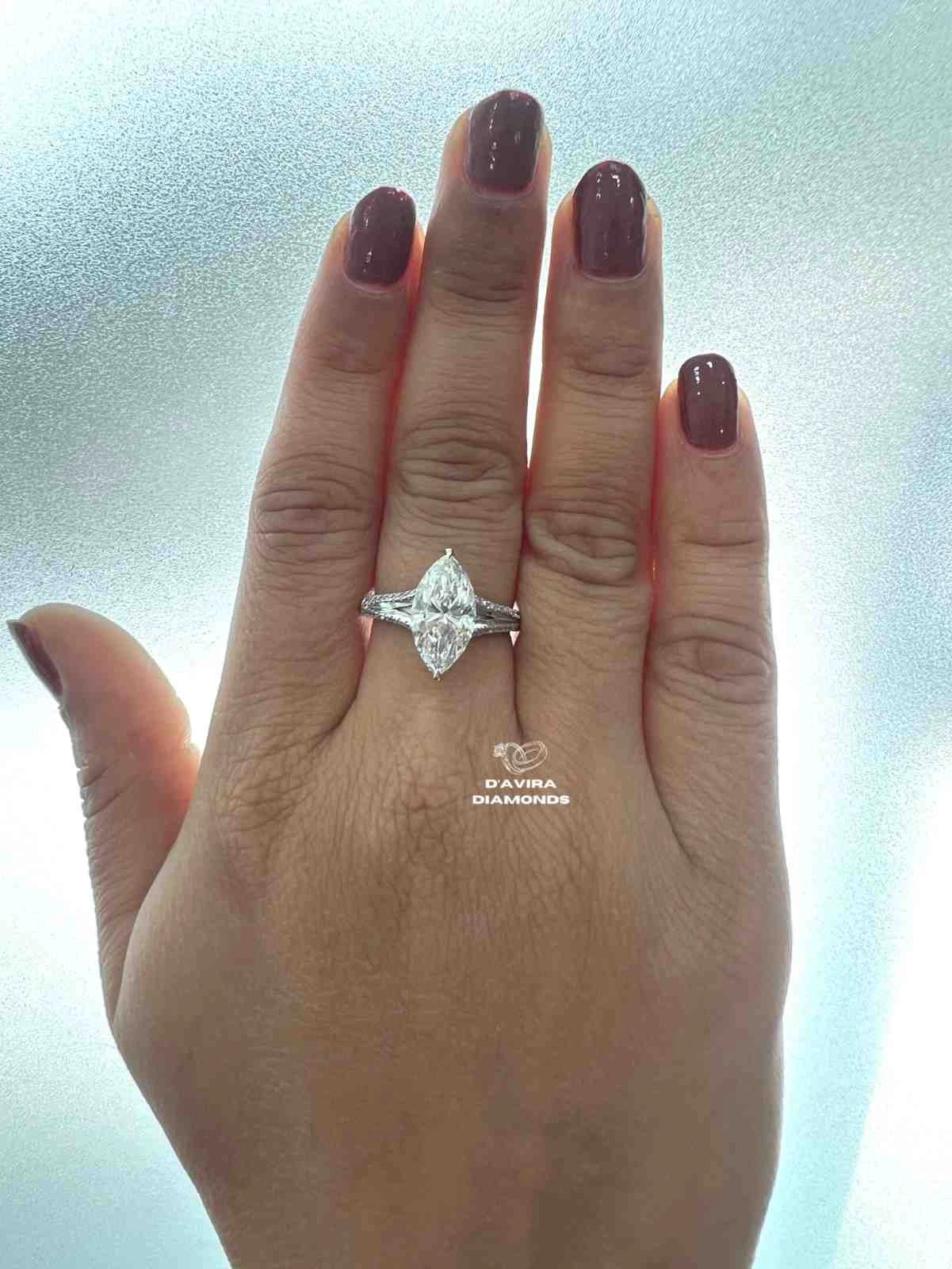 Marquise Cut Solitaire Twisted Wedding Diamond Ring