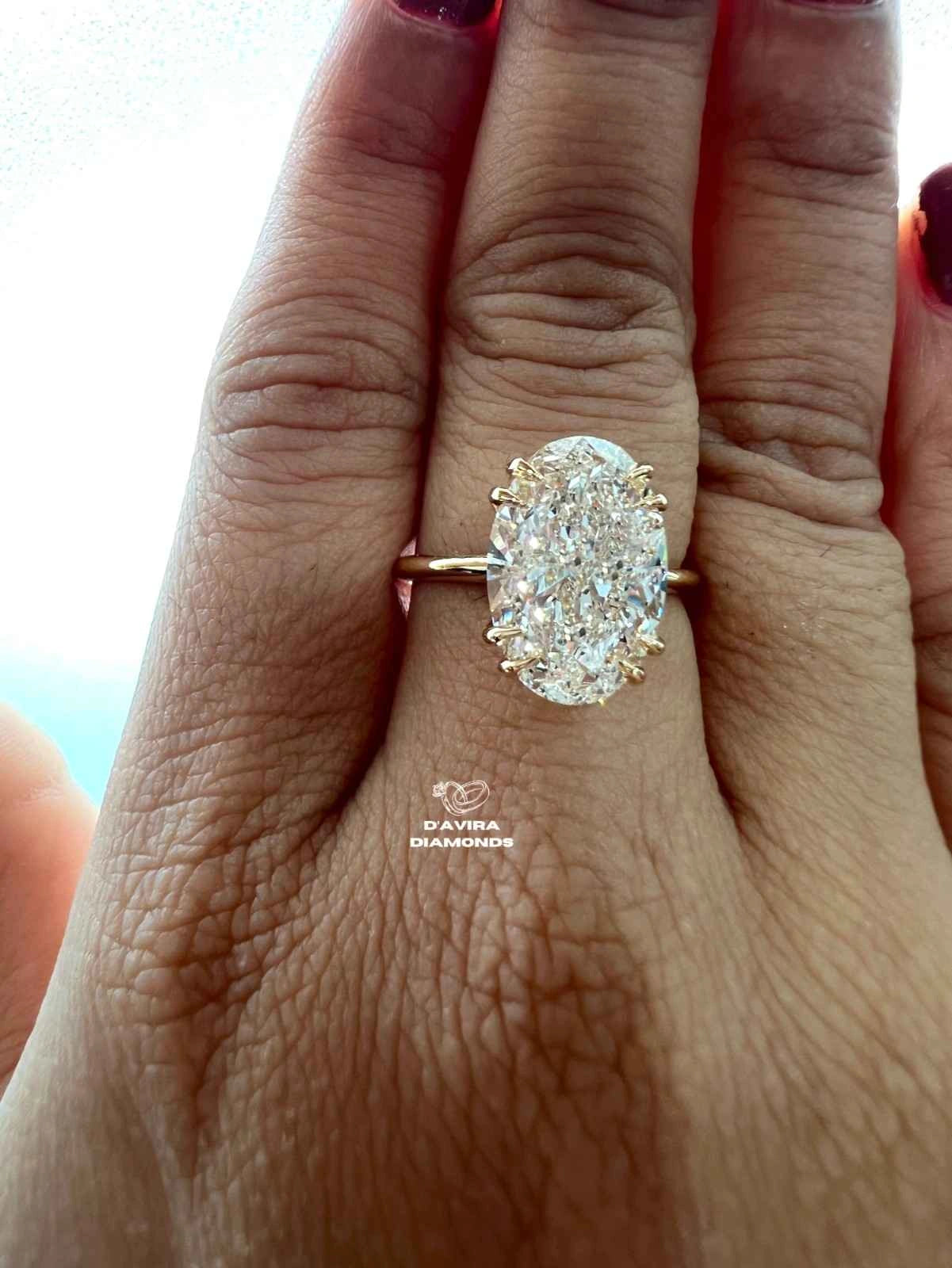 Oval Cut lab Diamond Solitaire Bridal Ring