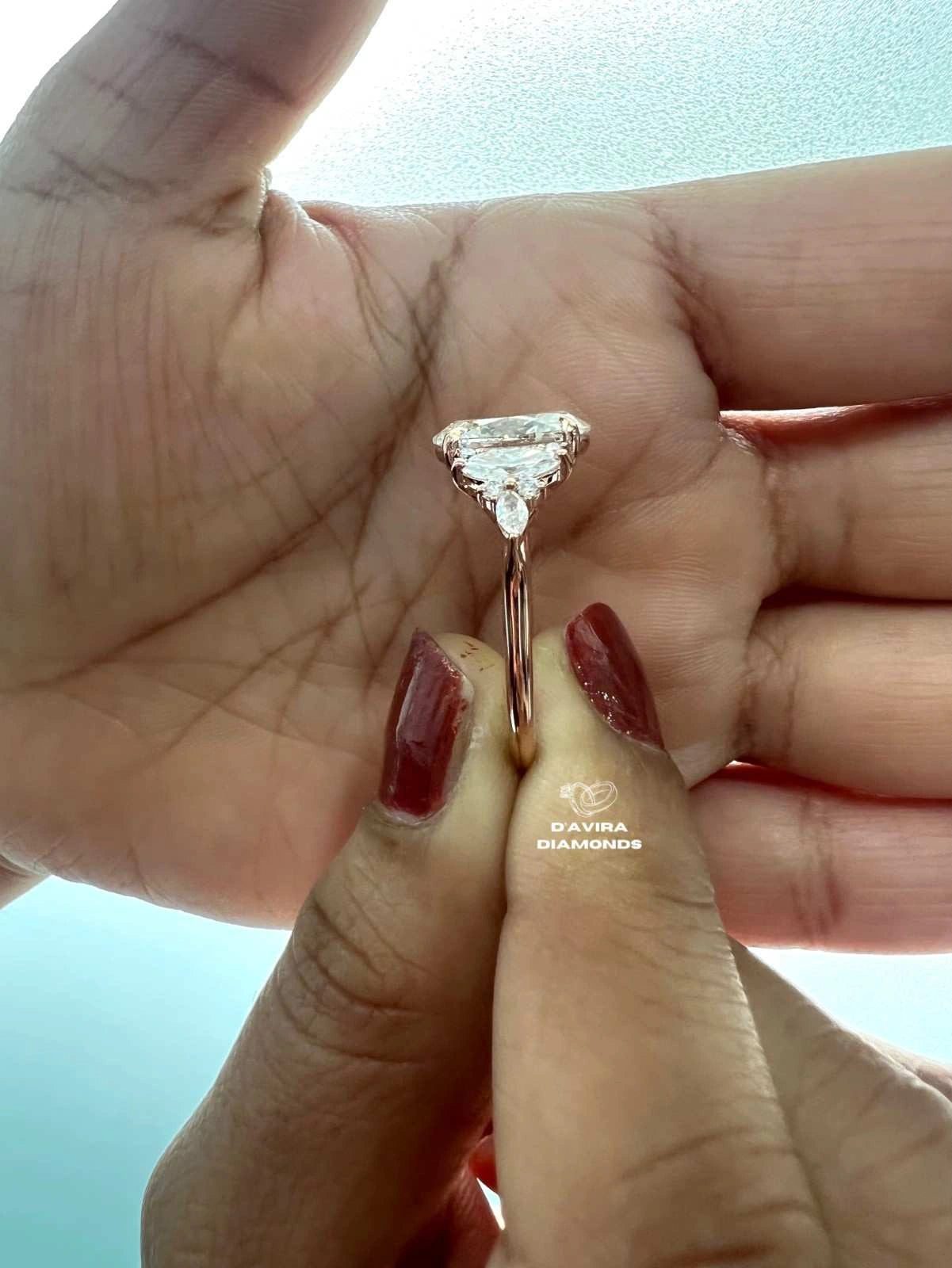 Accented Oval Cut Split Shank lab Diamond Ring