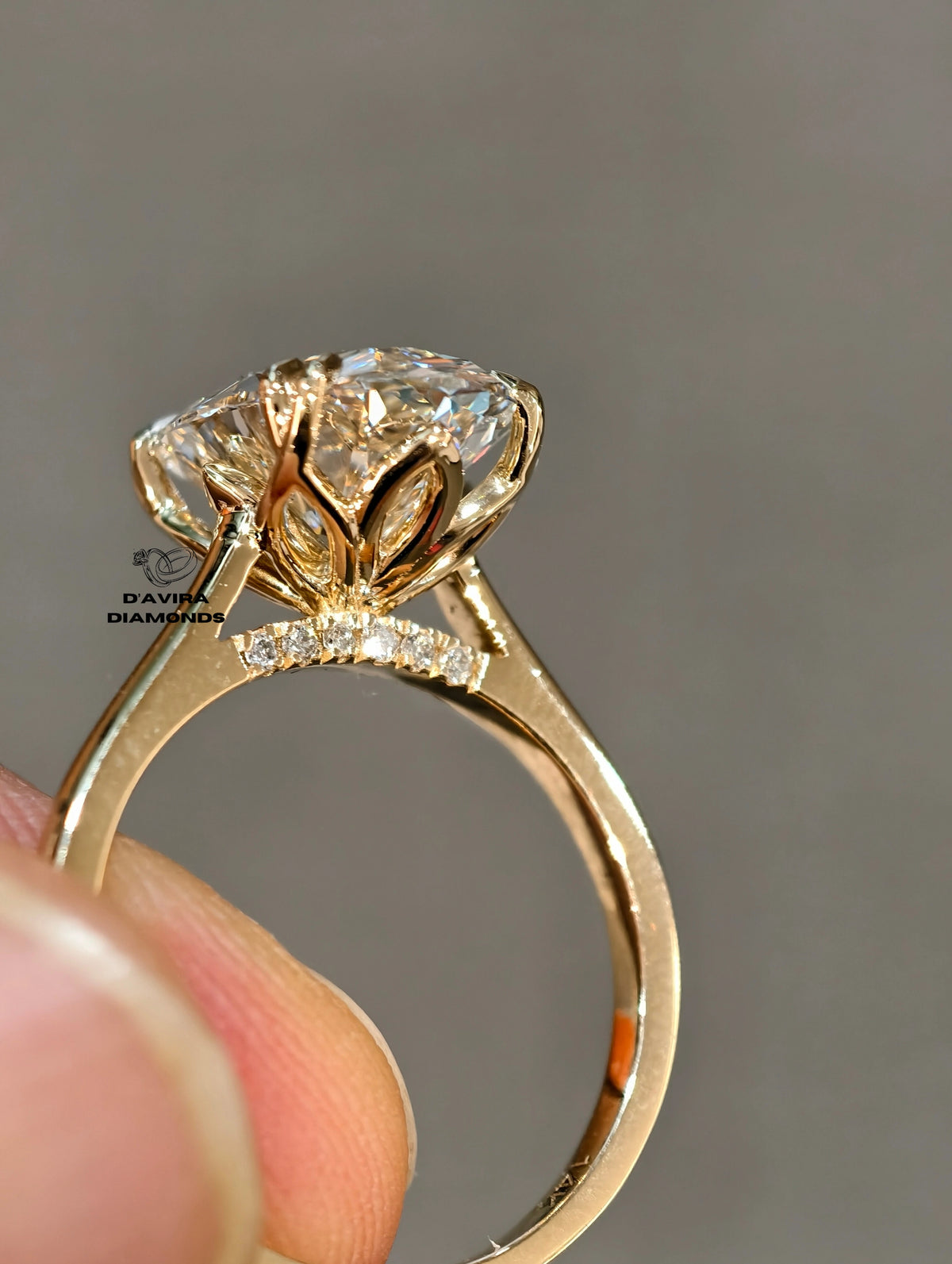 side view leaf inspired ring 