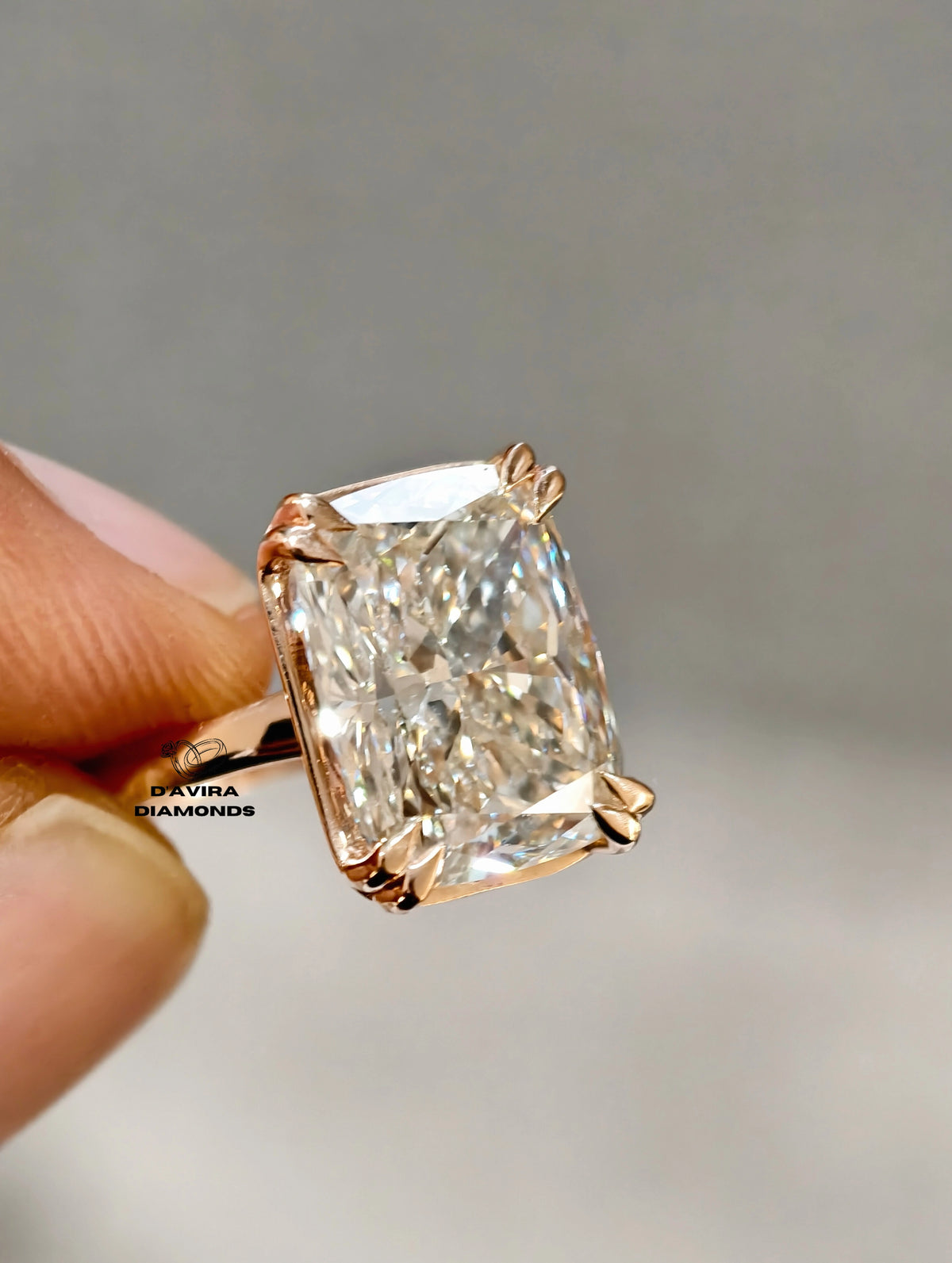 long cushion cut lab diamond ring