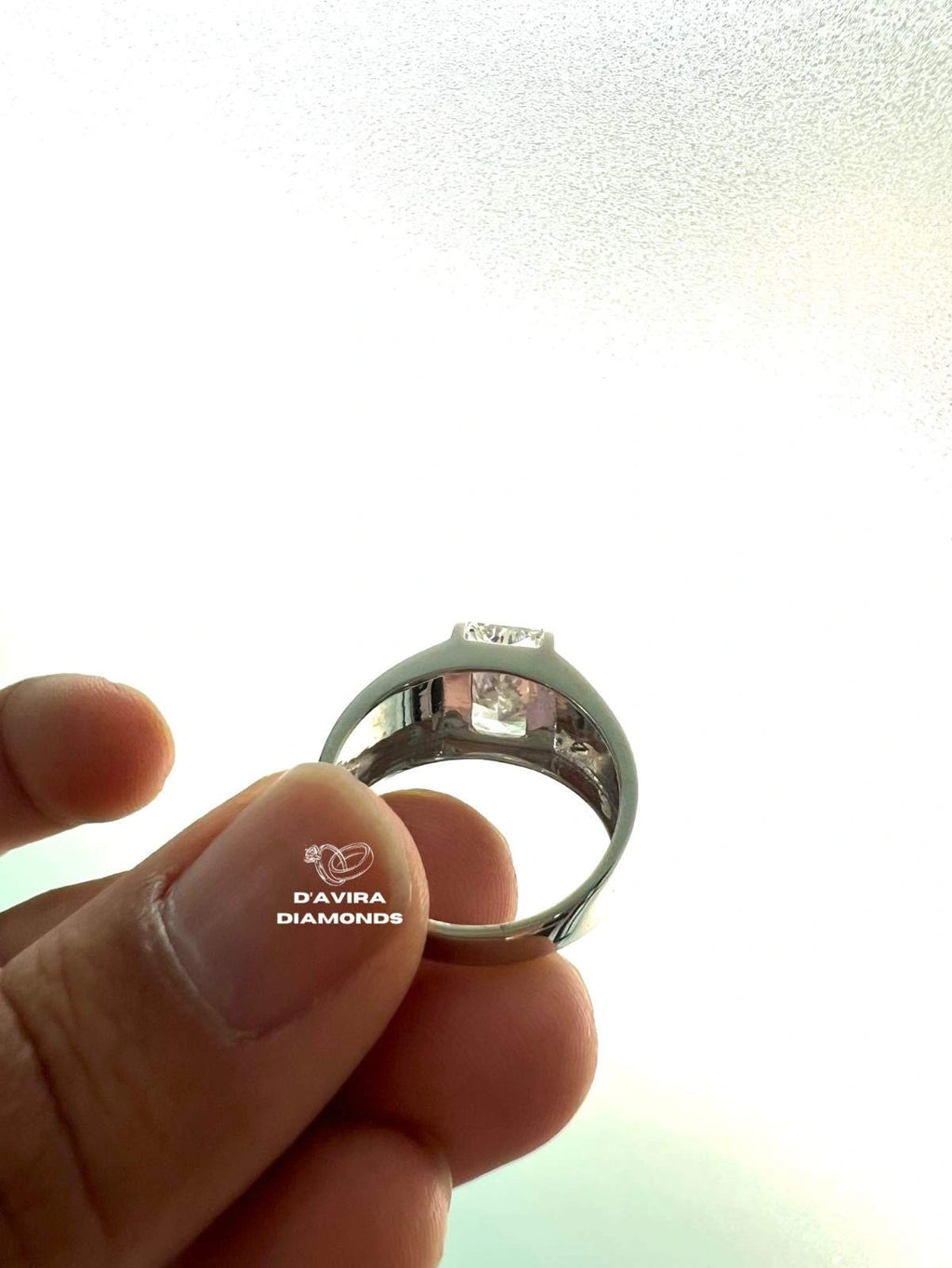 Solitaire Radiant Cut Engagement Ring For Men