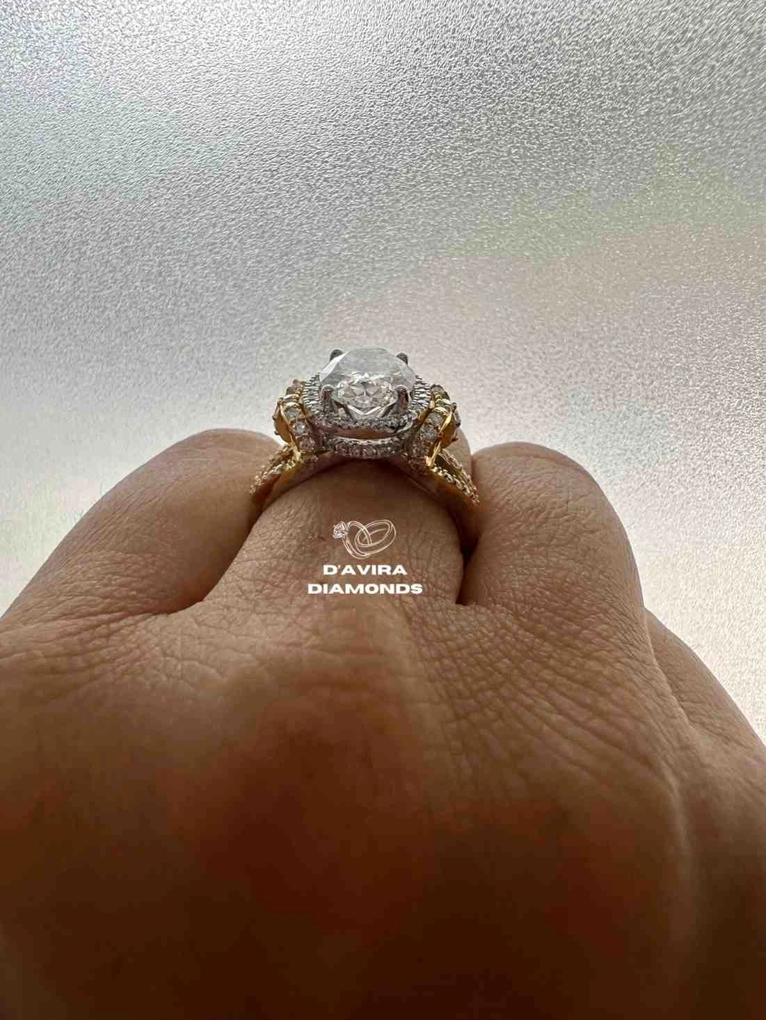 Oval Cut Lab Diamond Halo Engagement Ring