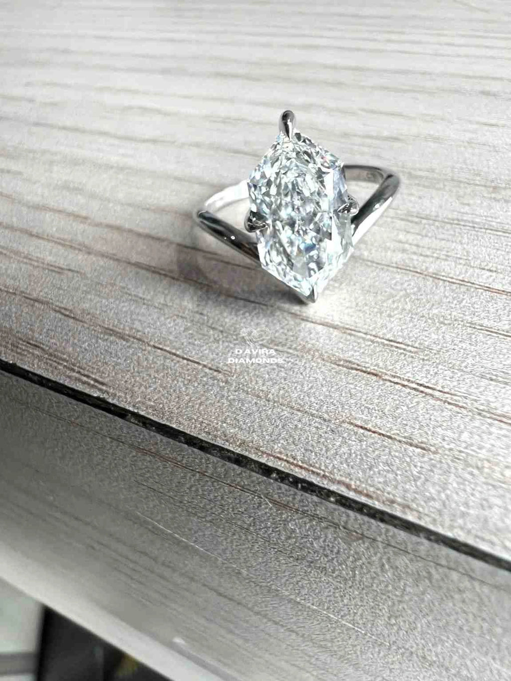 luxury hexagon cut lab grown diamond ring for her