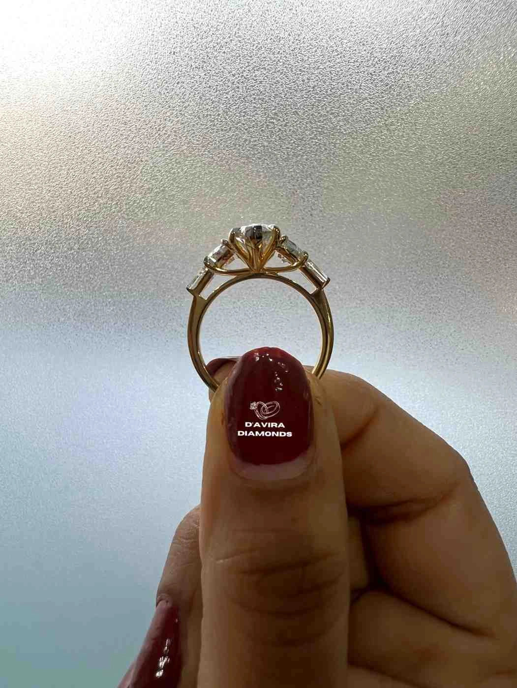 Five Stone Marquise Cut Lab Diamond  Wedding Ring