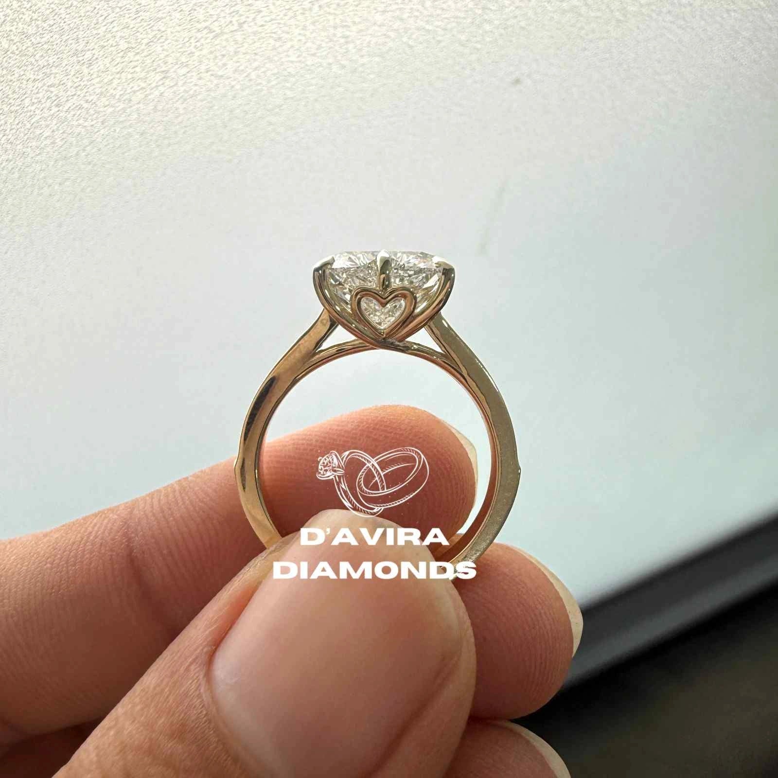 Heart Cut Lab Grown Diamond Channel Set Ring