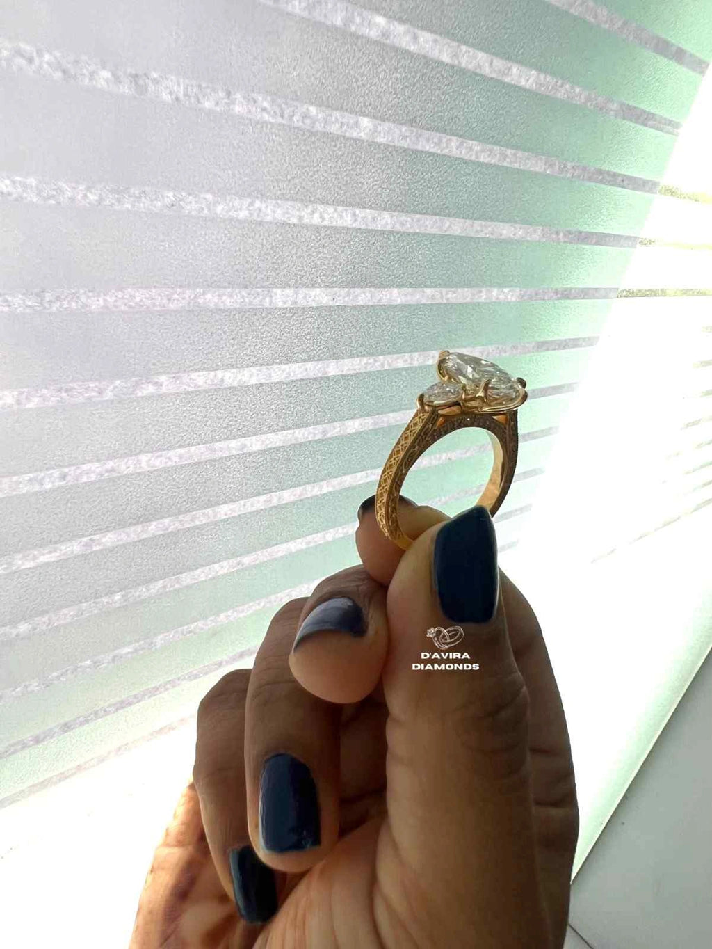 3 Stone Marquise Cut Lab Grown Diamond Ring