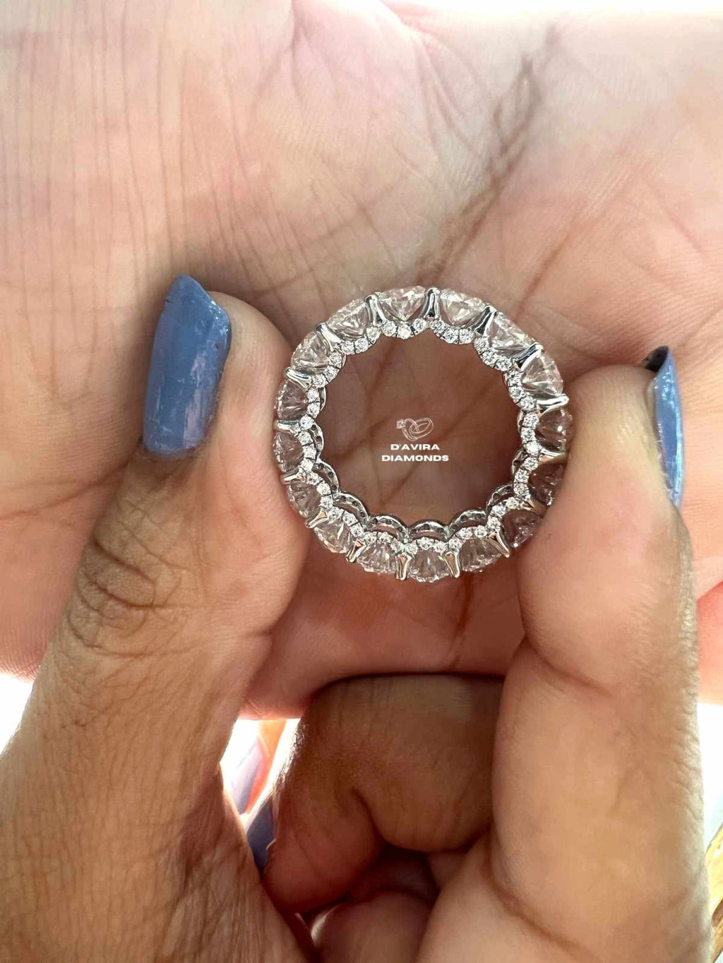 Oval Cut Lab Diamond Full Eternity Wedding Band