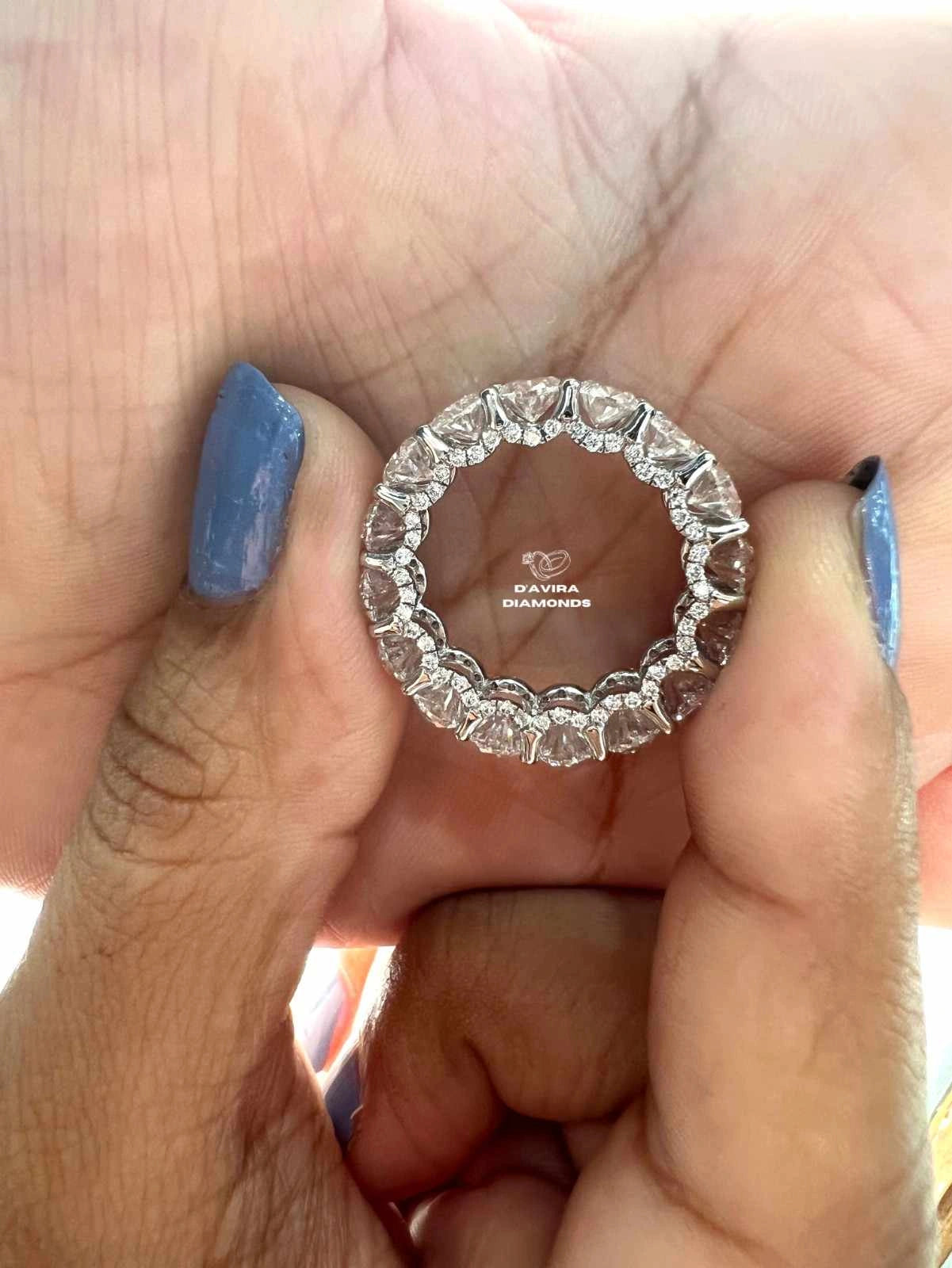 Oval Cut Lab Diamond Full Eternity Wedding Band