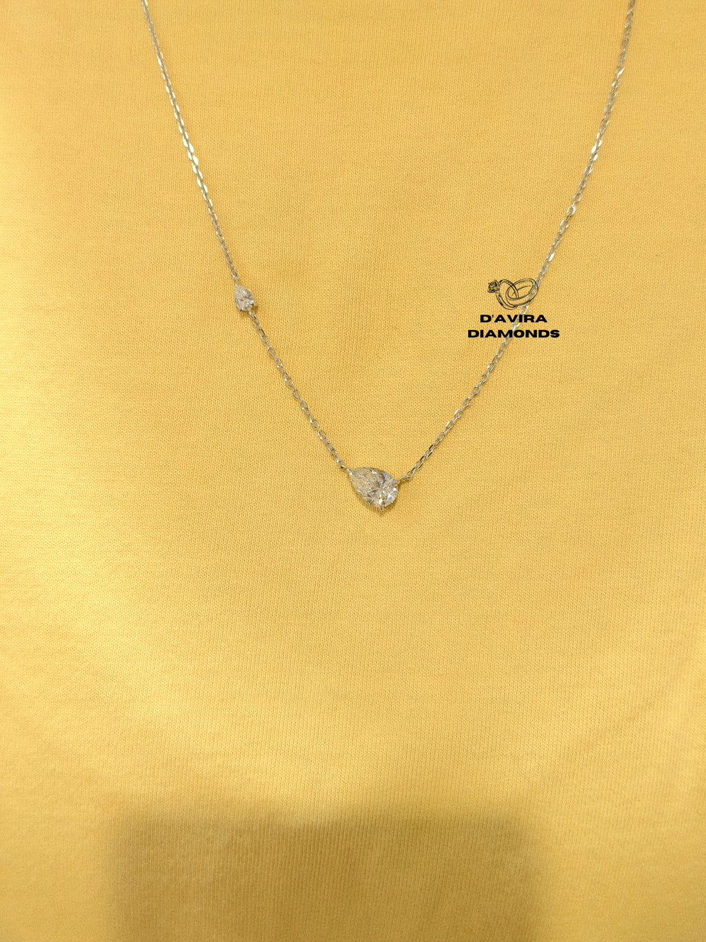 Pear Cut Lab Diamond Solitaire Pendant
