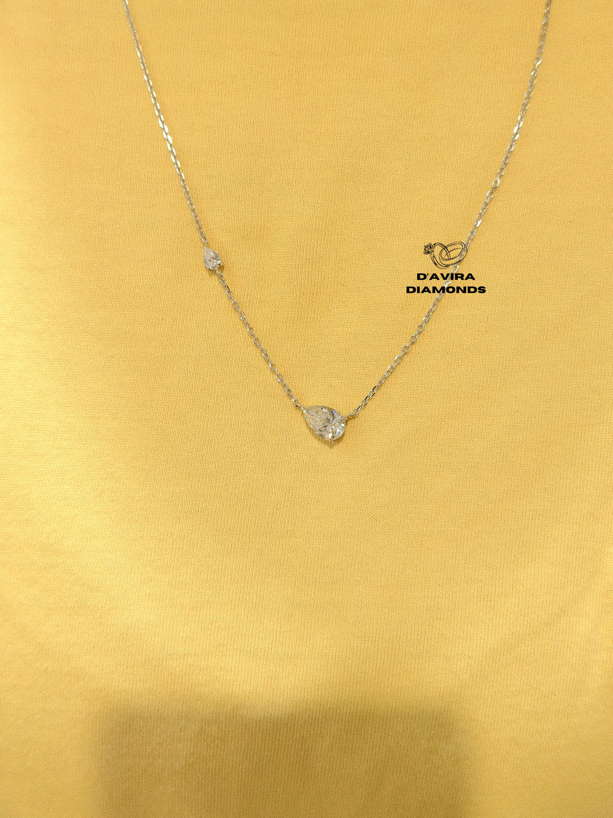 Pear Cut Lab Diamond Solitaire Pendant