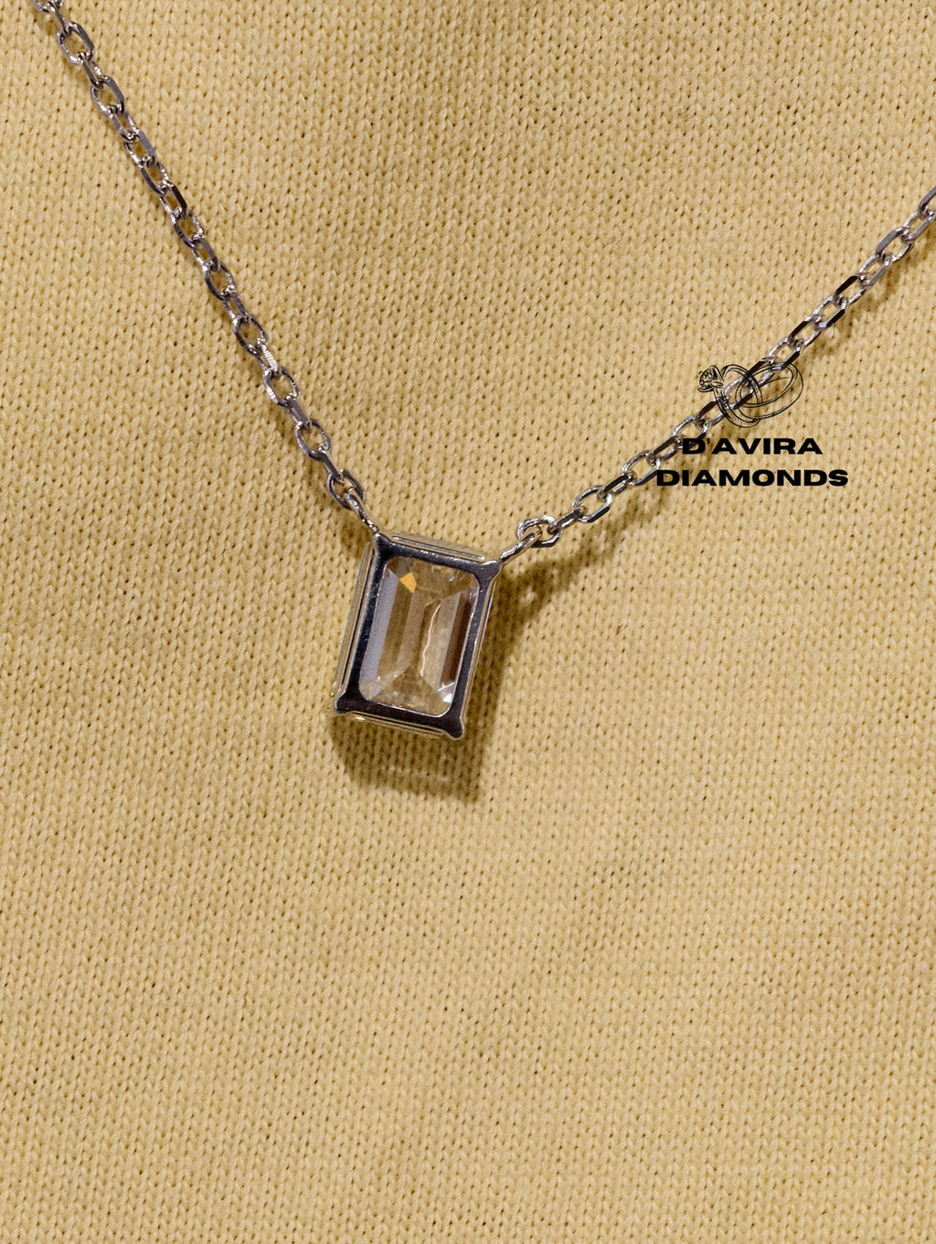 Emerald cut Diamond Necklace 