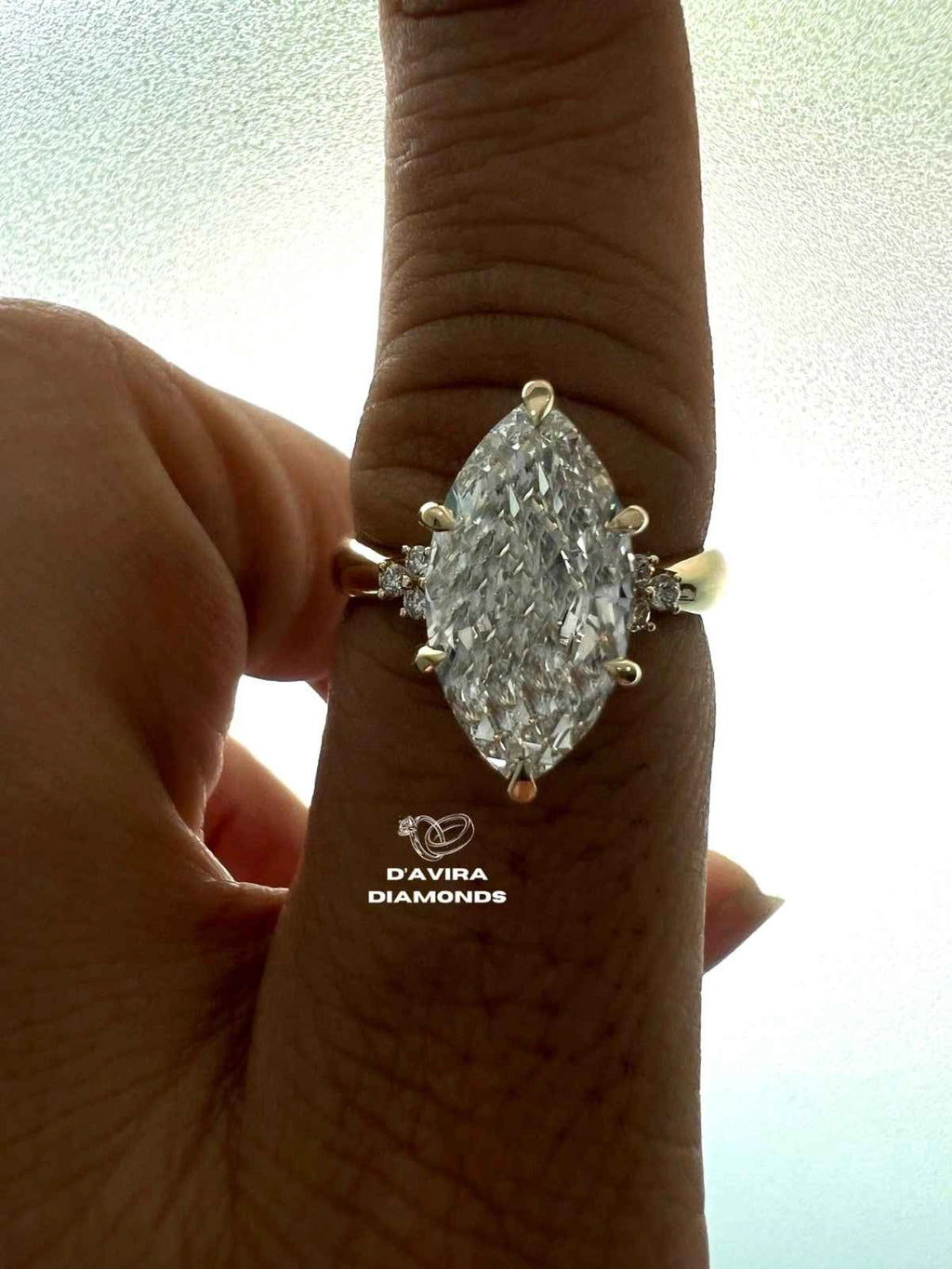 Marquise Cut Cluster Diamond Wedding Ring