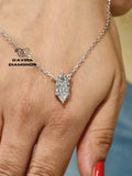 front view of the Marquise cut necklace