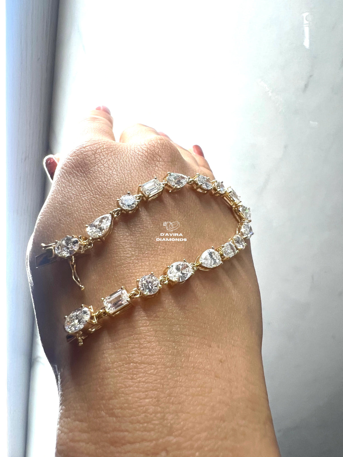 Multi shape Lab Grown Diamond Tennis Bracelet For Wife