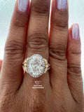 Oval Cut Lab Diamond Halo Engagement Ring
