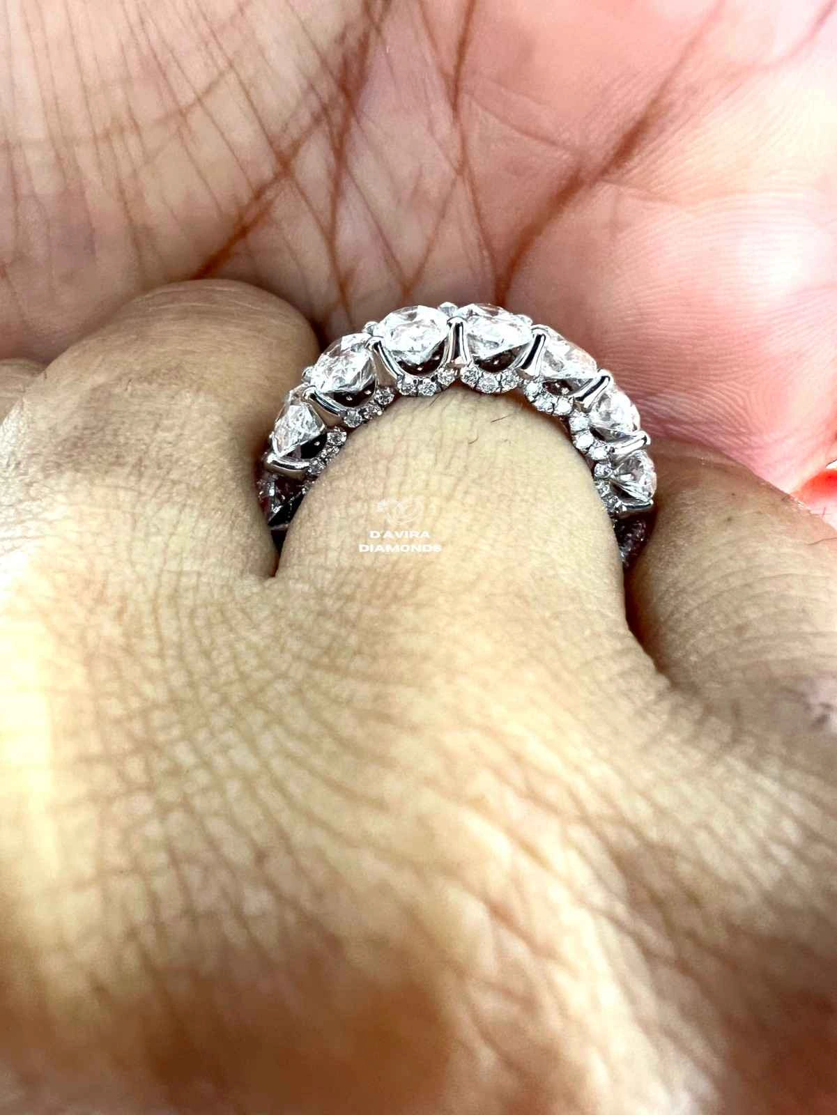 Oval Cut Lab Diamond Full Eternity Wedding Band