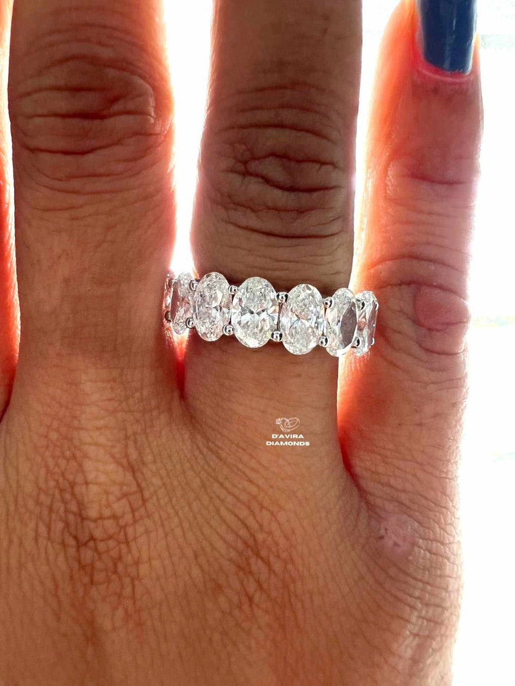 Oval Cut Lab Diamond Full Eternity Wedding Band