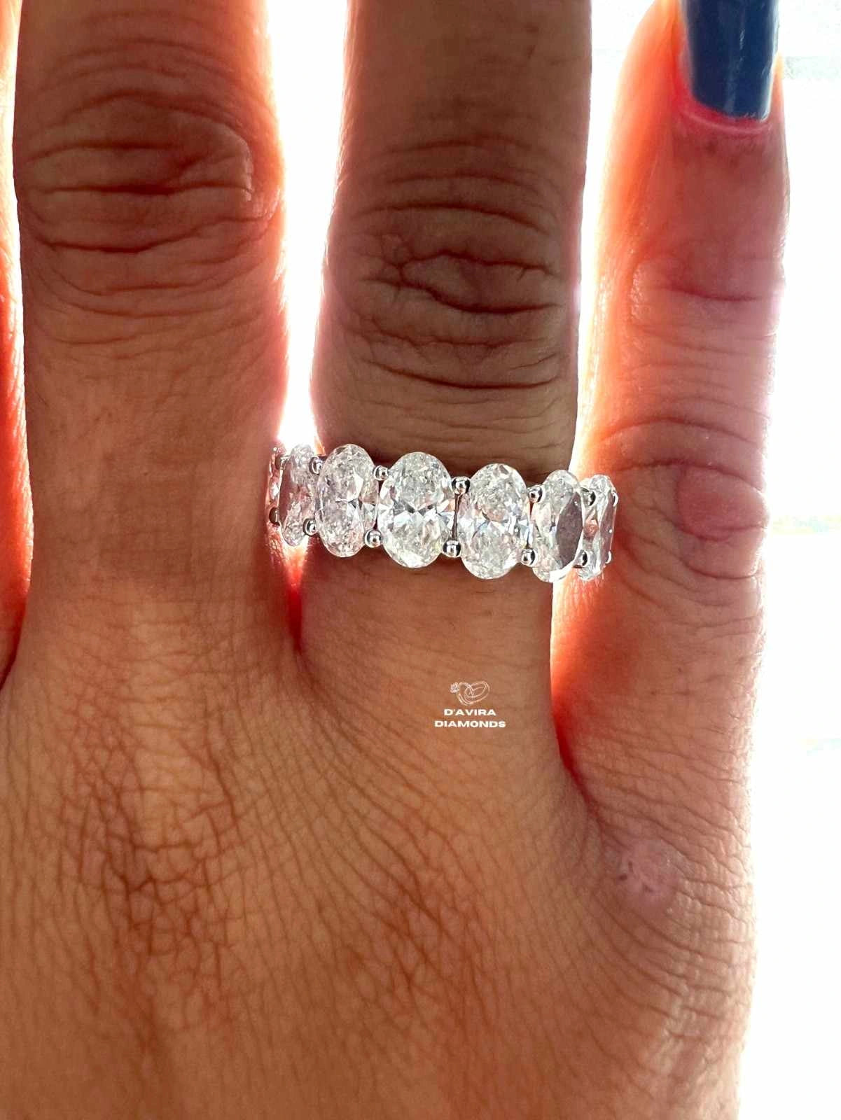 Oval Cut Lab Diamond Full Eternity Wedding Band