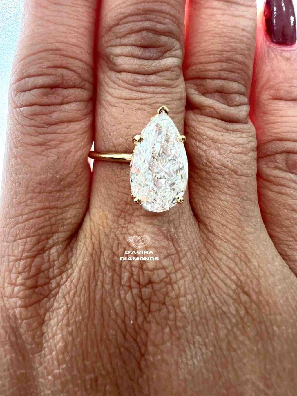 Pear Cut Hidden Halo Anniversary Ring