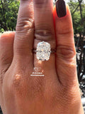 front view of the cushion cut lab diamond ring