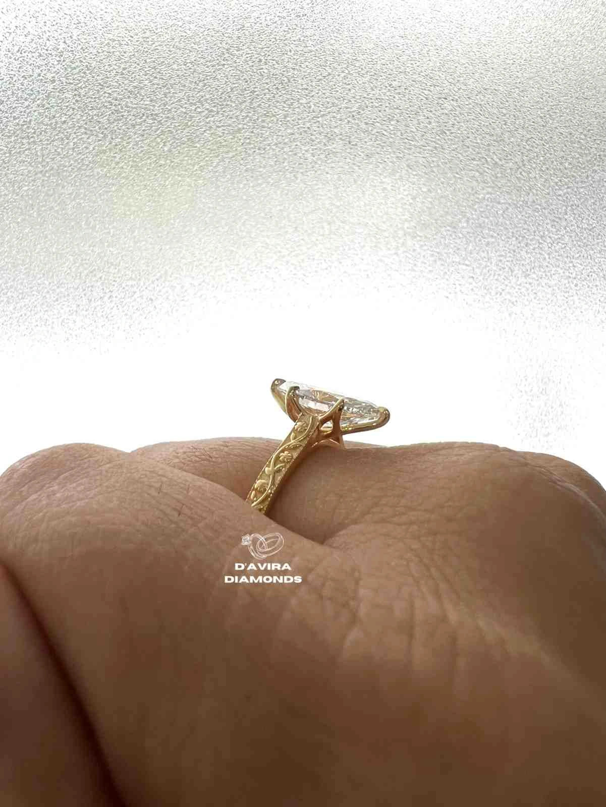 Lab Grown Marquise Diamond Rings in Vintage Inspired Classic Grace Style