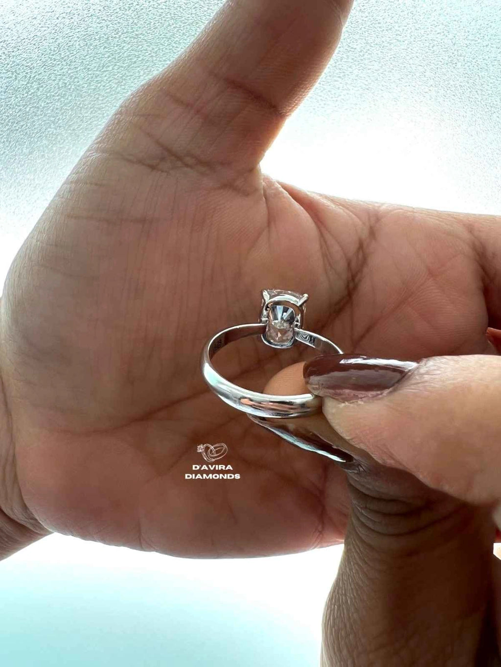 Lab Grown Diamond Cushion Cut Engagement Rings with Round cut side stones split shank settings
