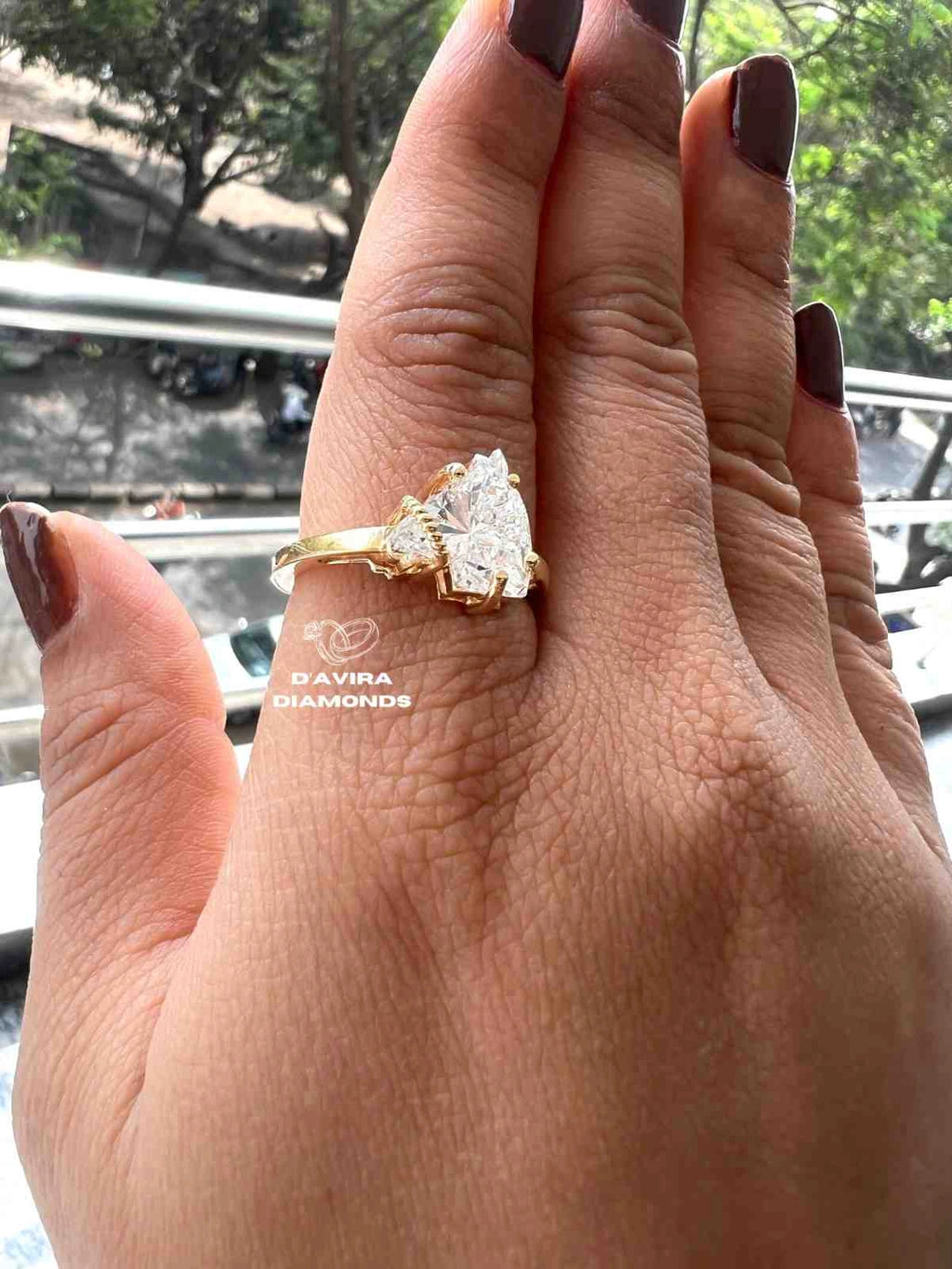 Trillion Cut Lab Created Diamond Rings Anniversary Best Jewelry for Gifts