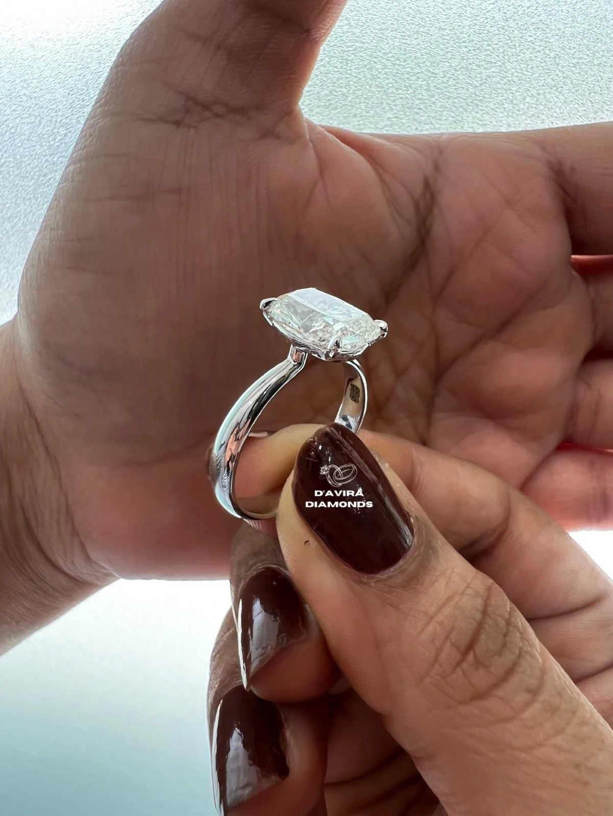 Lab Grown Diamond Cushion Cut Engagement Rings with Round cut side stones split shank settings