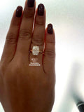 Elongated Cushion Cut Engagement Ring in Lab Grown Diamond with Split Shank Setting