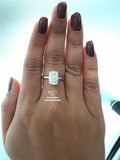 Lab Grown Diamond Cushion Cut Engagement Rings with Round cut side stones split shank settings