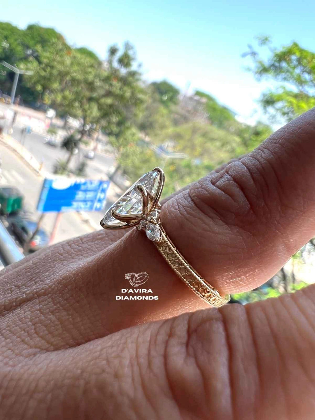 Lab Grown Marquise Diamond Ring for Women with Round Cut Side Stone Design Unique Jewelry