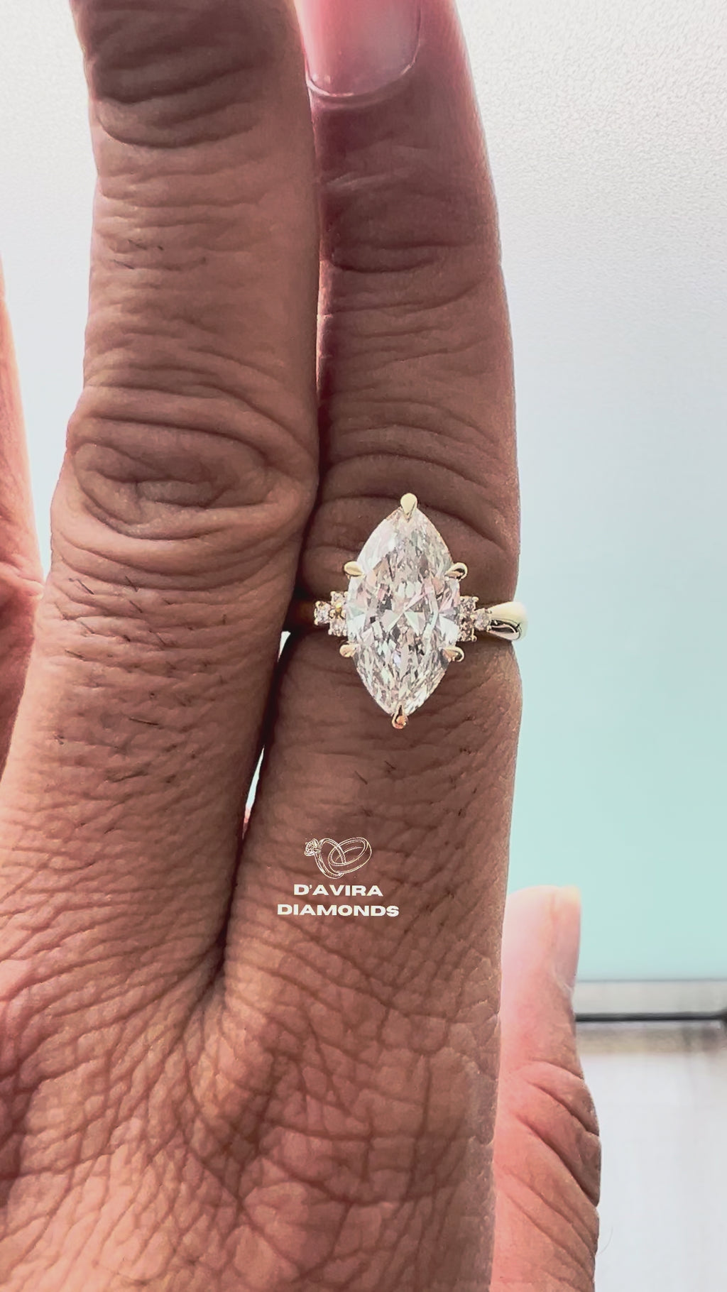Marquise Cut Cluster Diamond Wedding Ring