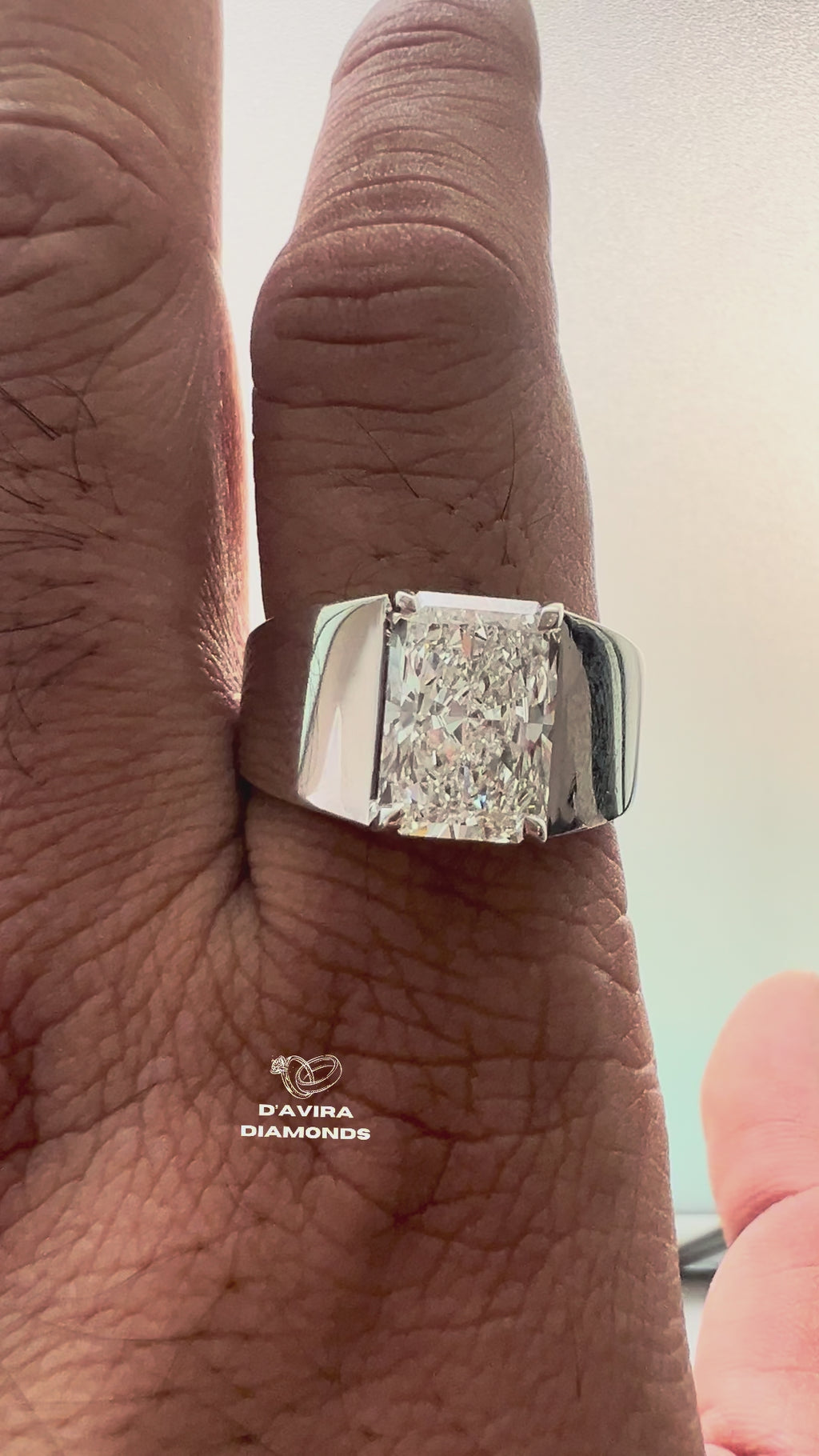 Solitaire Radiant Cut Engagement Ring For Men