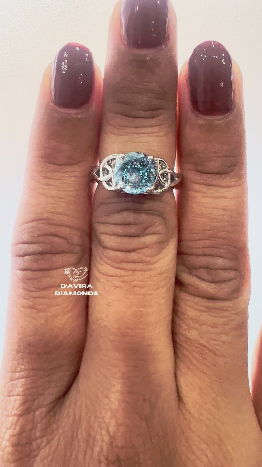 White Gold Wild Stone Round Cut Lab Diamond Ring