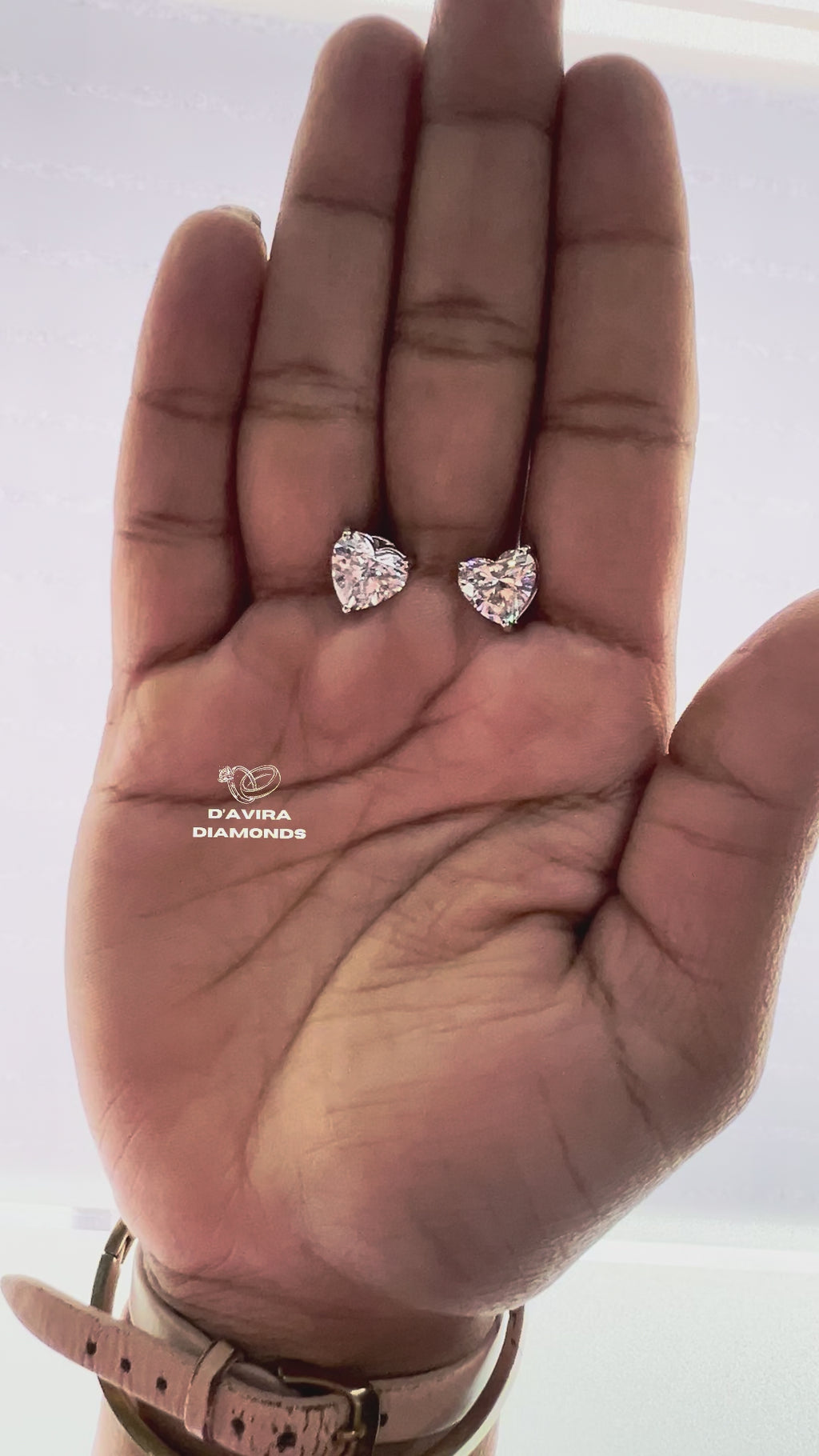 Heart Shaped Lab Diamond Prong Set Stud Earring