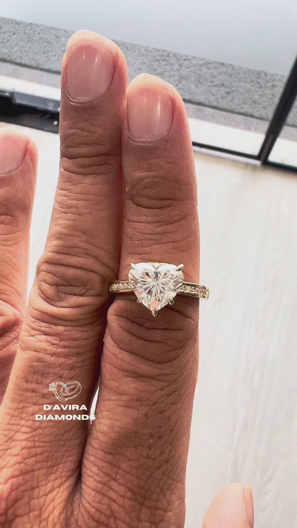 Heart Cut Lab Grown Diamond Channel Set Ring