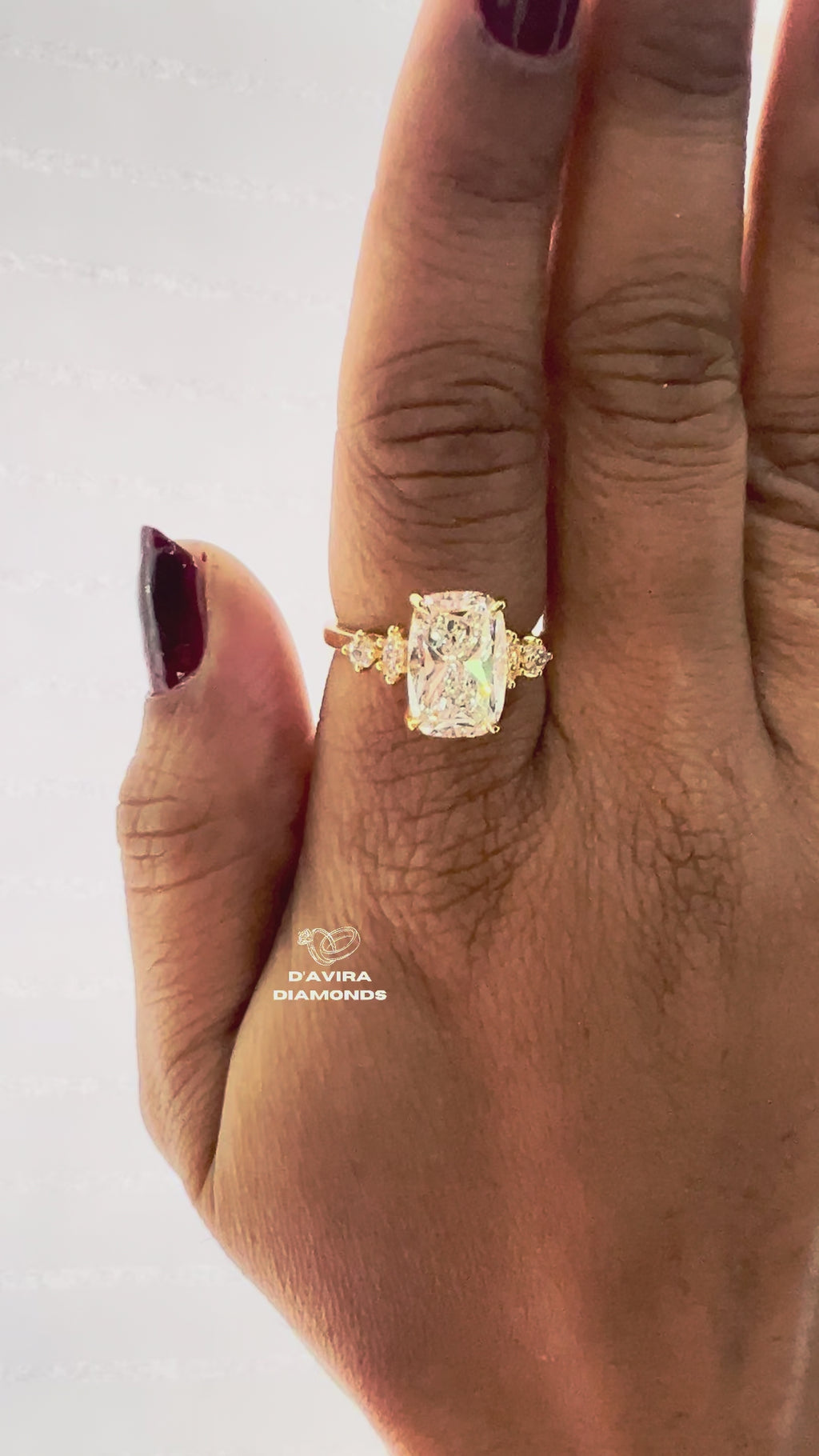 Elongated Cushion Diamond Basket Set Solitaire Ring