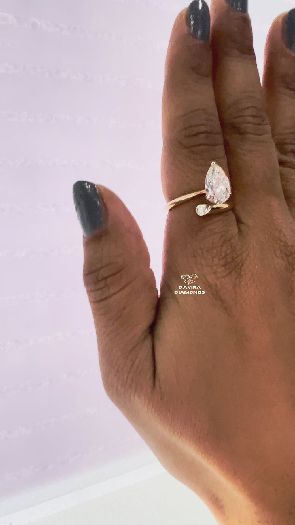 Bypass Pear Cut Bezel Set Wedding Ring