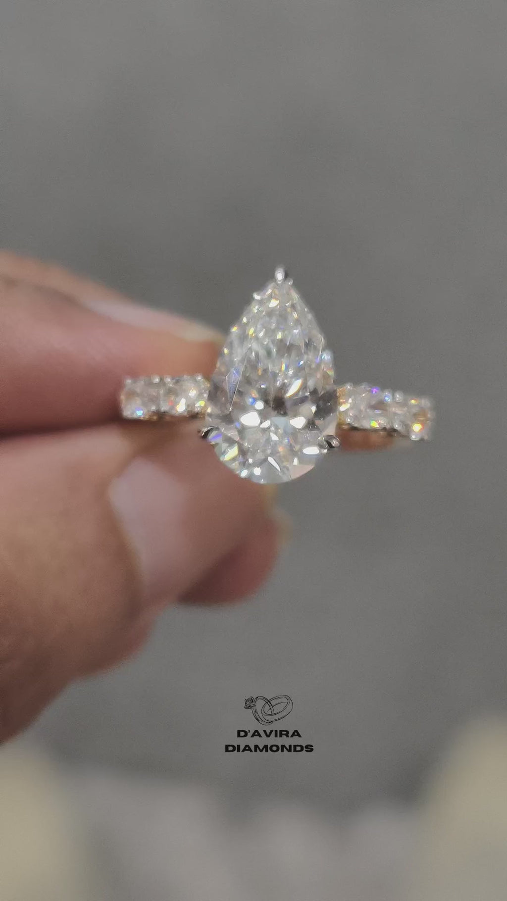 Pear And Oval Cut Lab Diamond Five Stone Ring