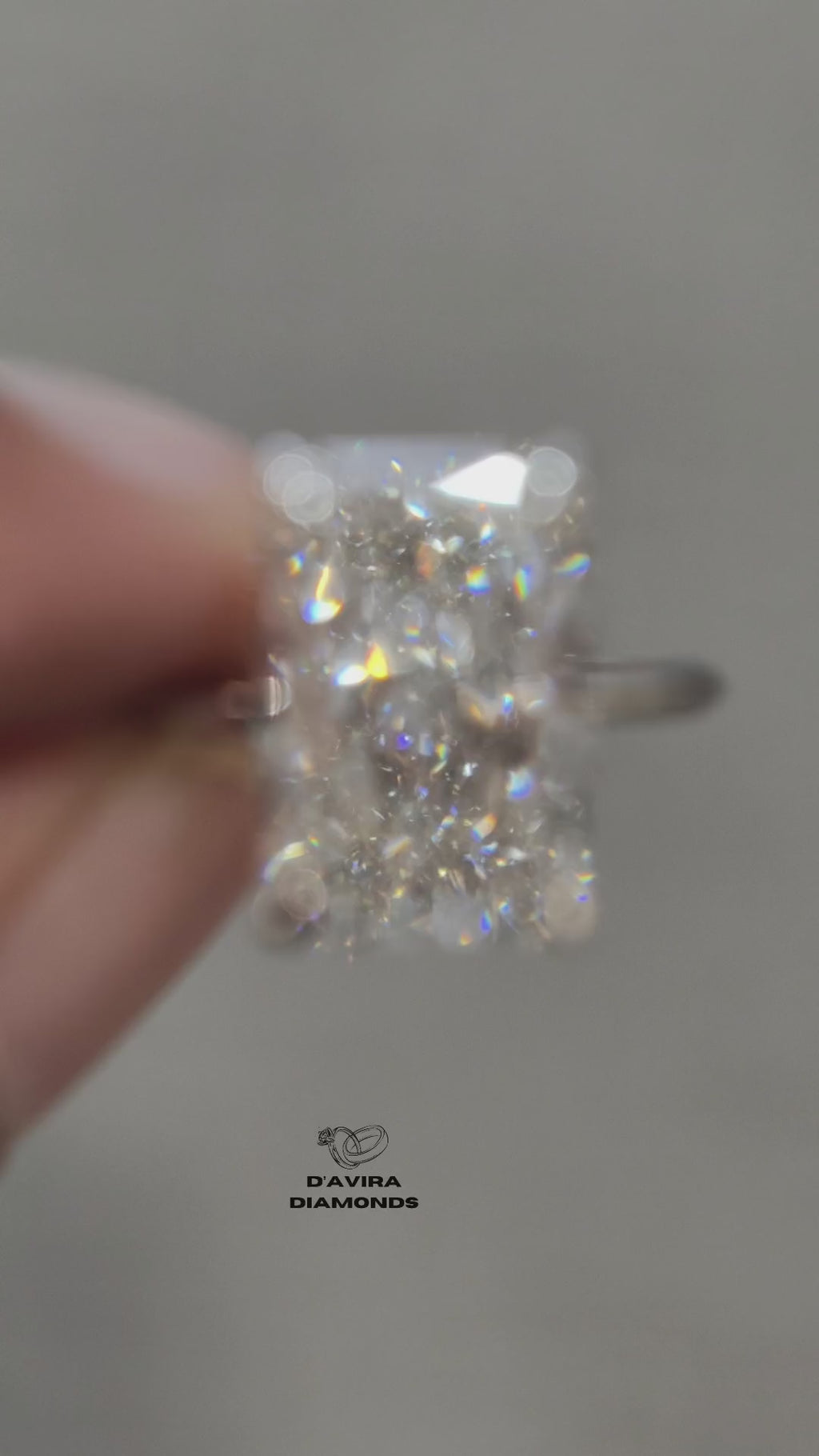 video of solitaire radiant cut lab grown diamond ring