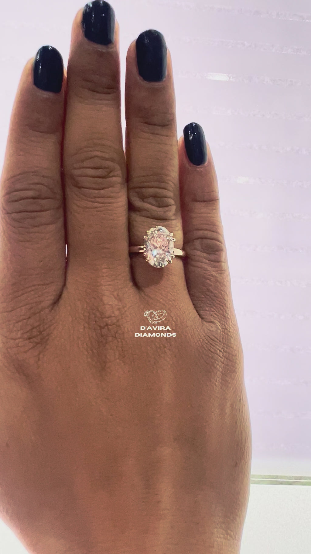 Oval Cut Solitaire Claw Set lab Diamond Ring