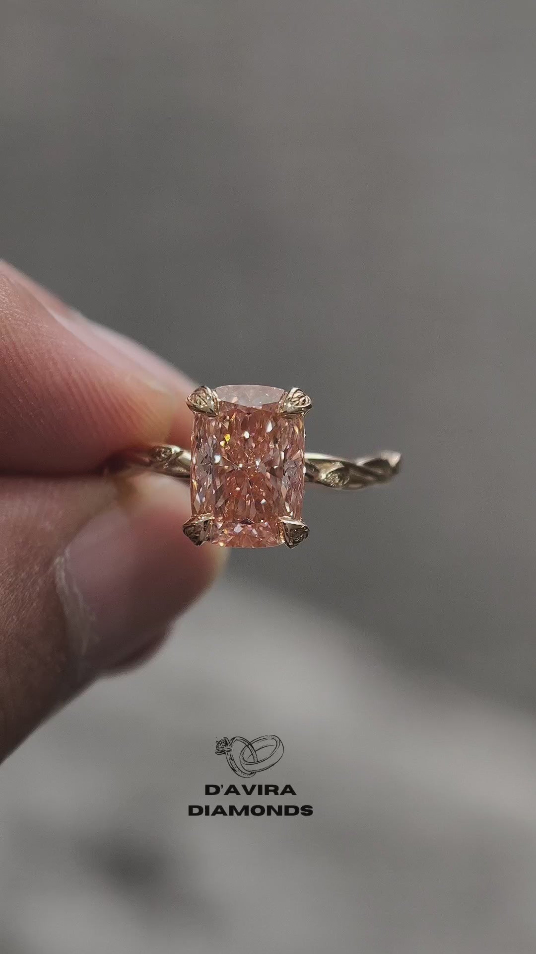 video of radiant cut tulip set lab diamond ring for her