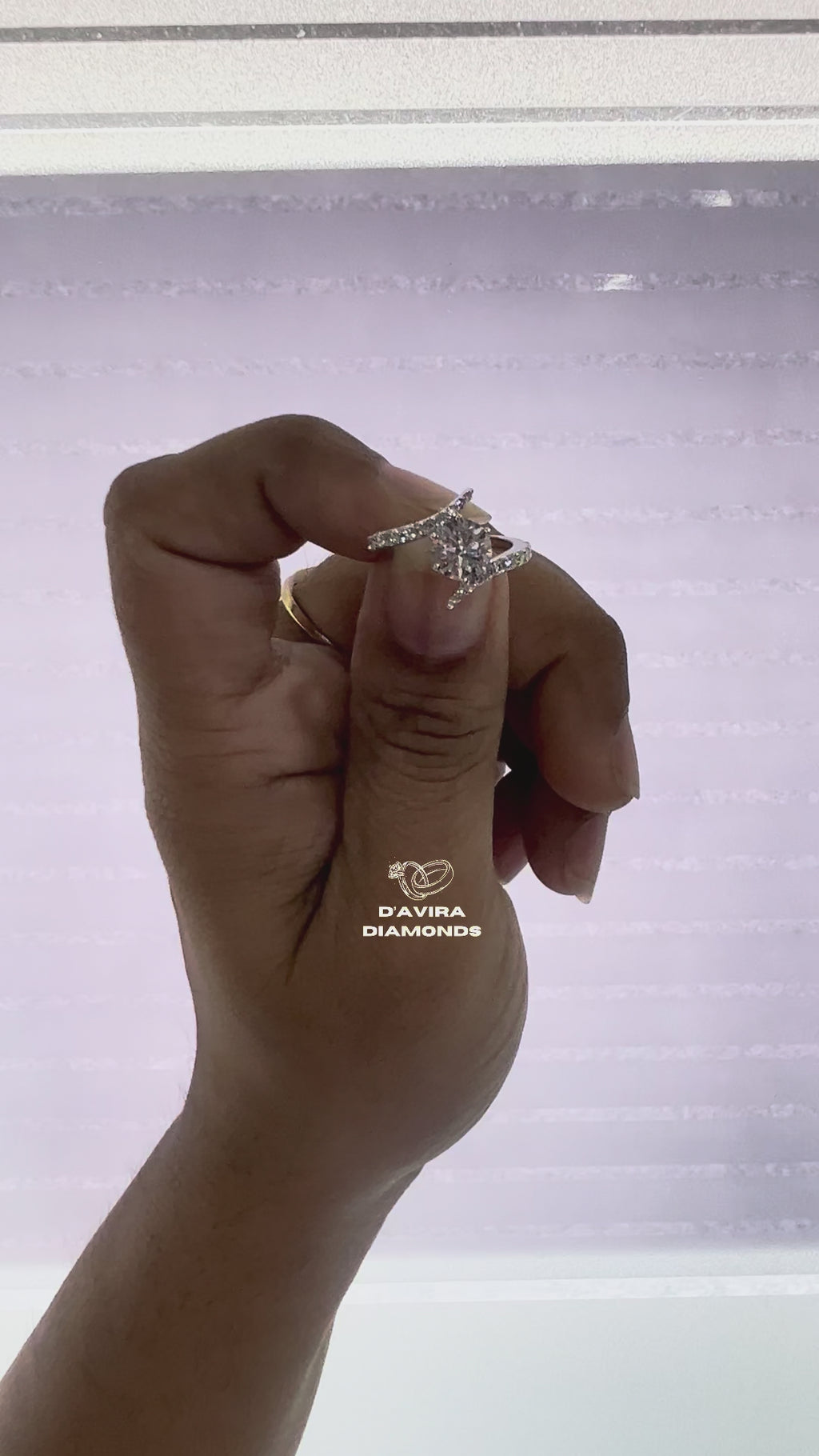 Bypass Round Cut Lab Diamond Engagement Ring