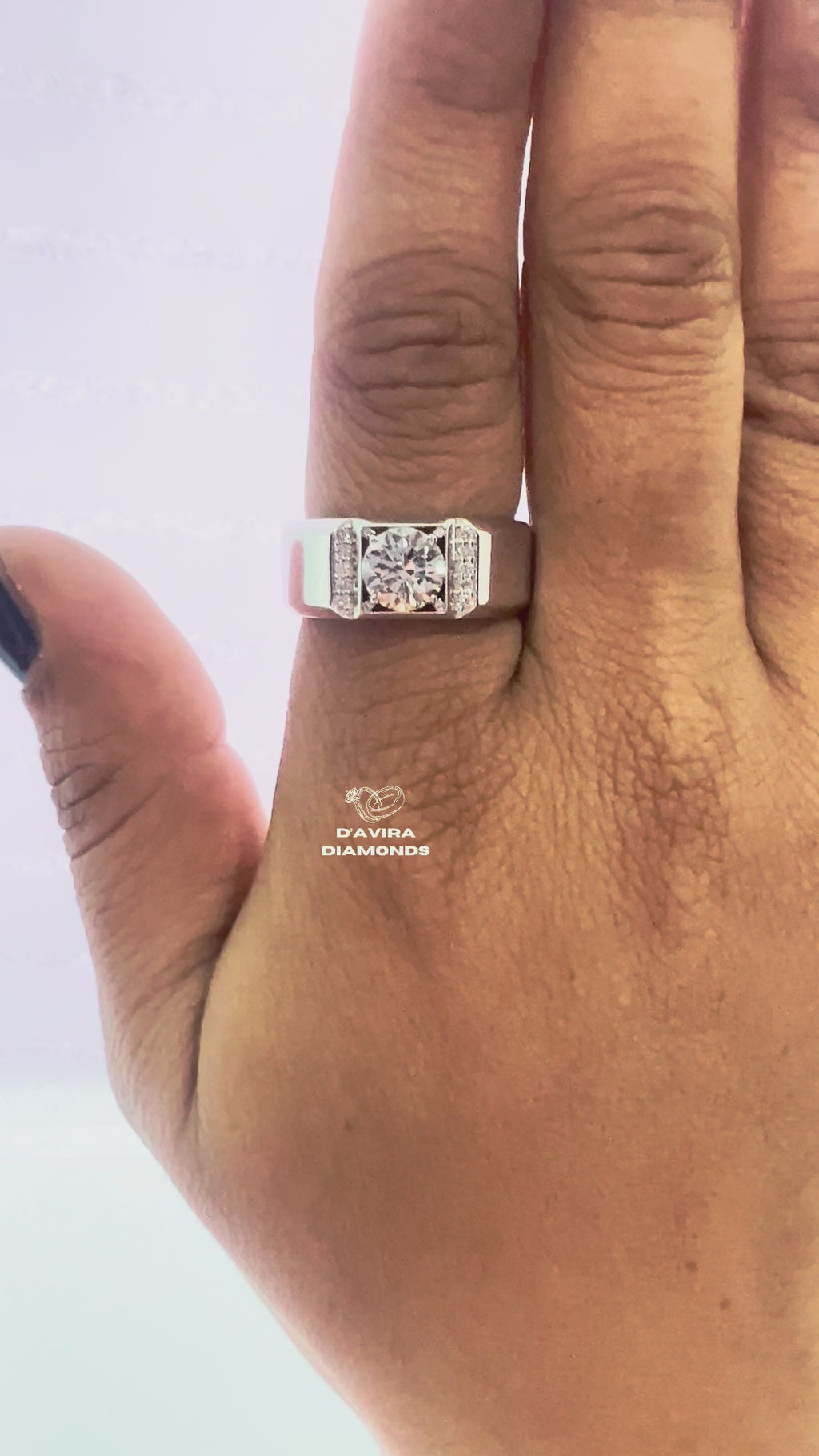 Round Cut Lab Diamond Engagement Ring For Men