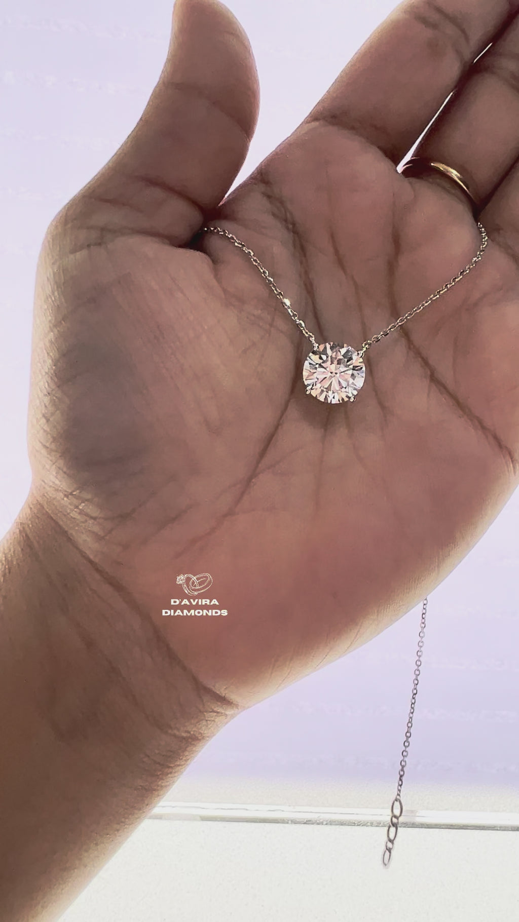 Round Lab Grown Diamond Solitaire Pendant