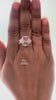 video of three stone elongated cushion cut lab diamond ring