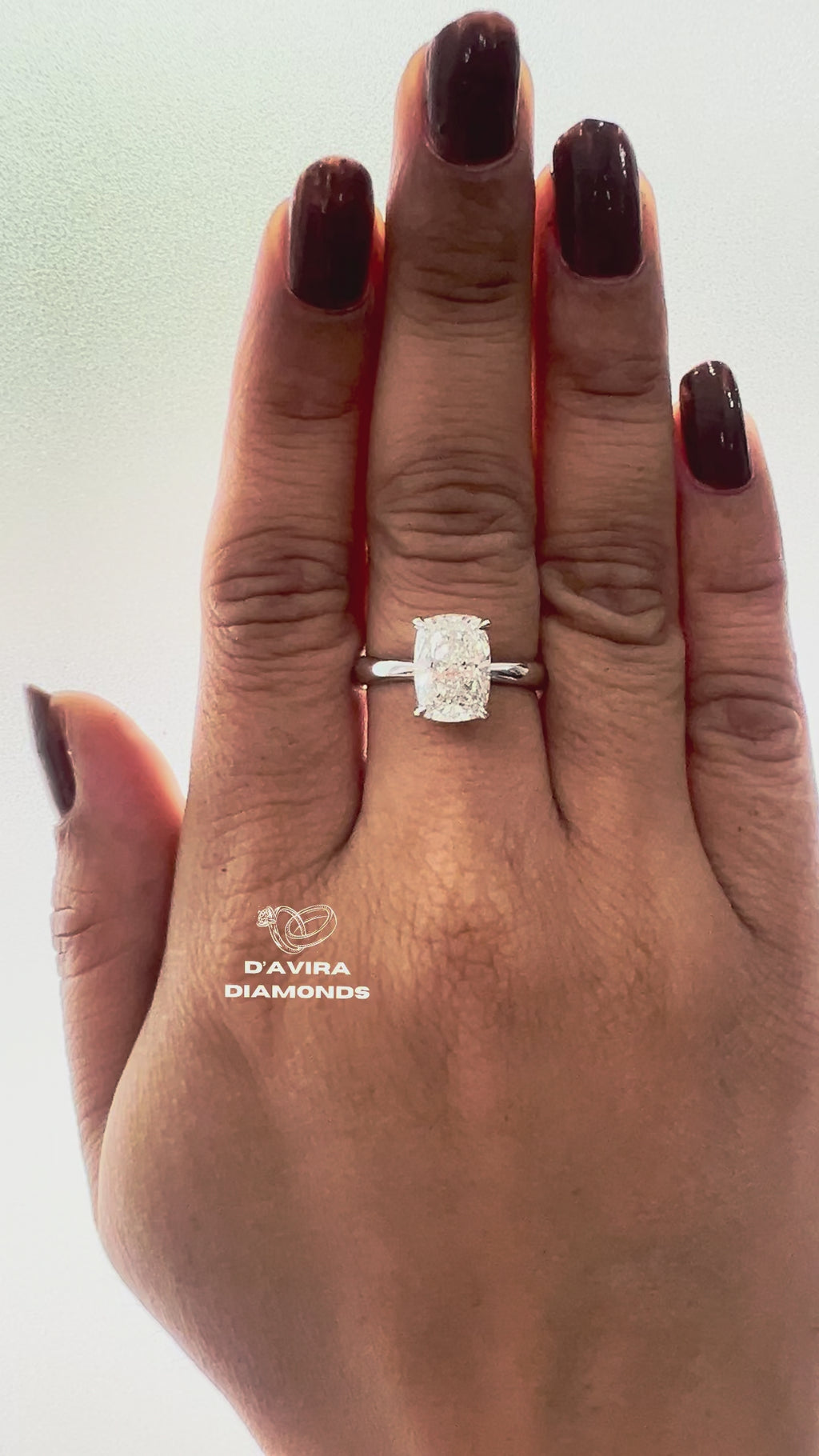 Lab Grown Diamond Cushion Cut Engagement Rings with Round cut side stones split shank settings